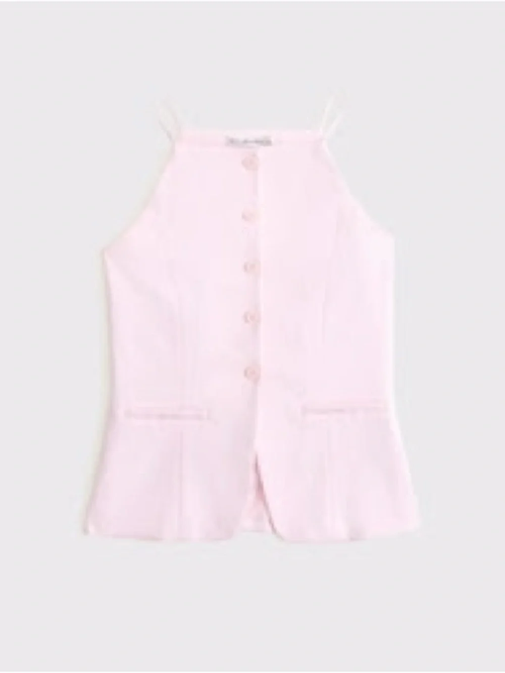 Light Pink Button-Front Skirt Set